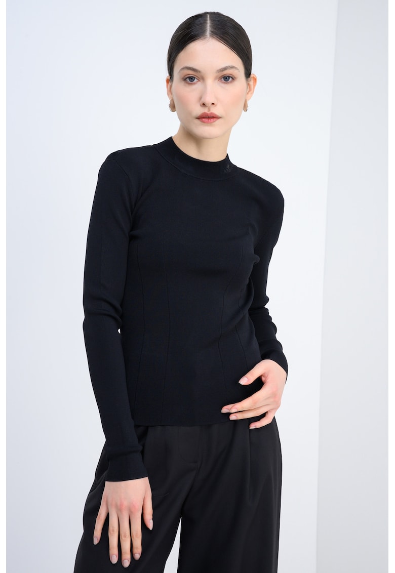 Pulover cu maneci cazute - Negru