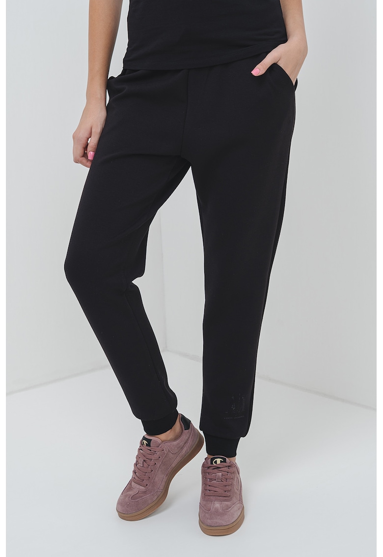 Pantaloni de trening cu logo si snur