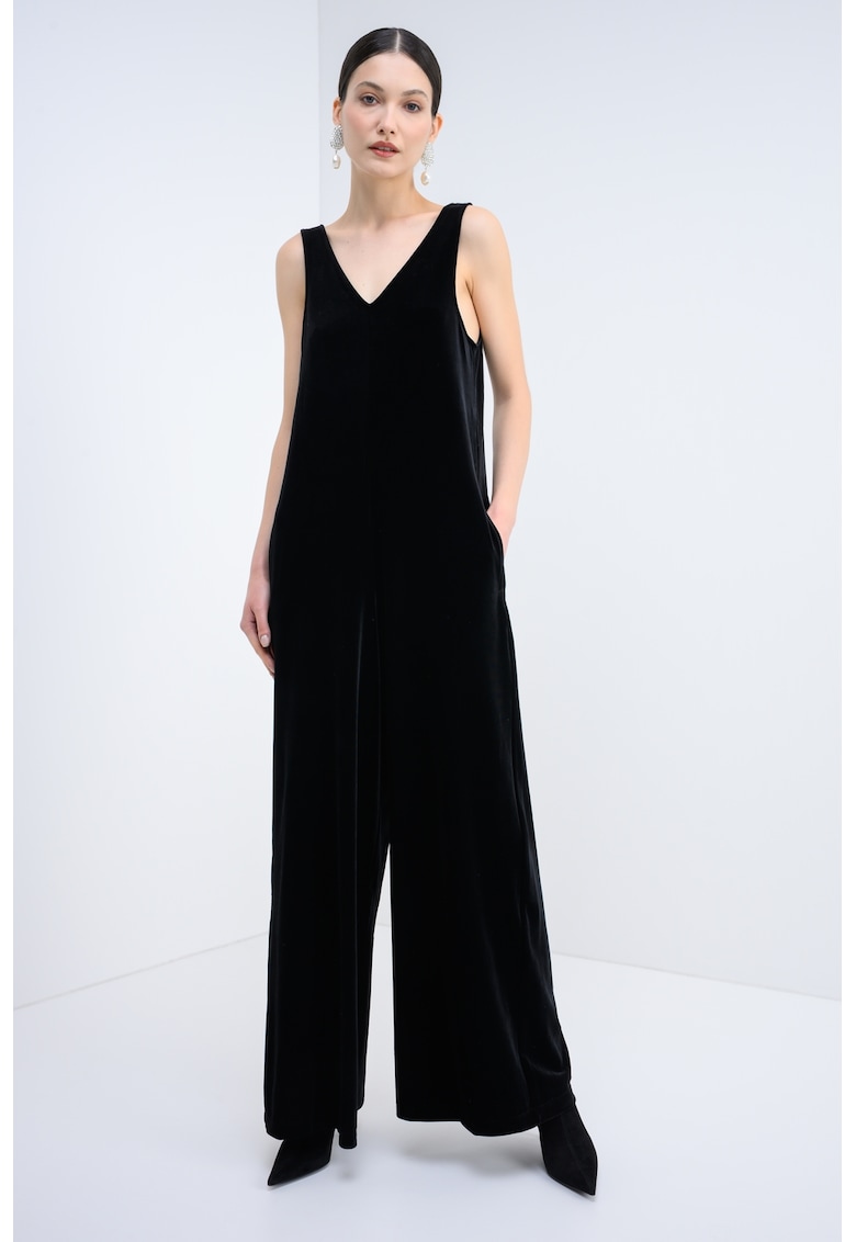 Salopeta de catifea cu buzunare