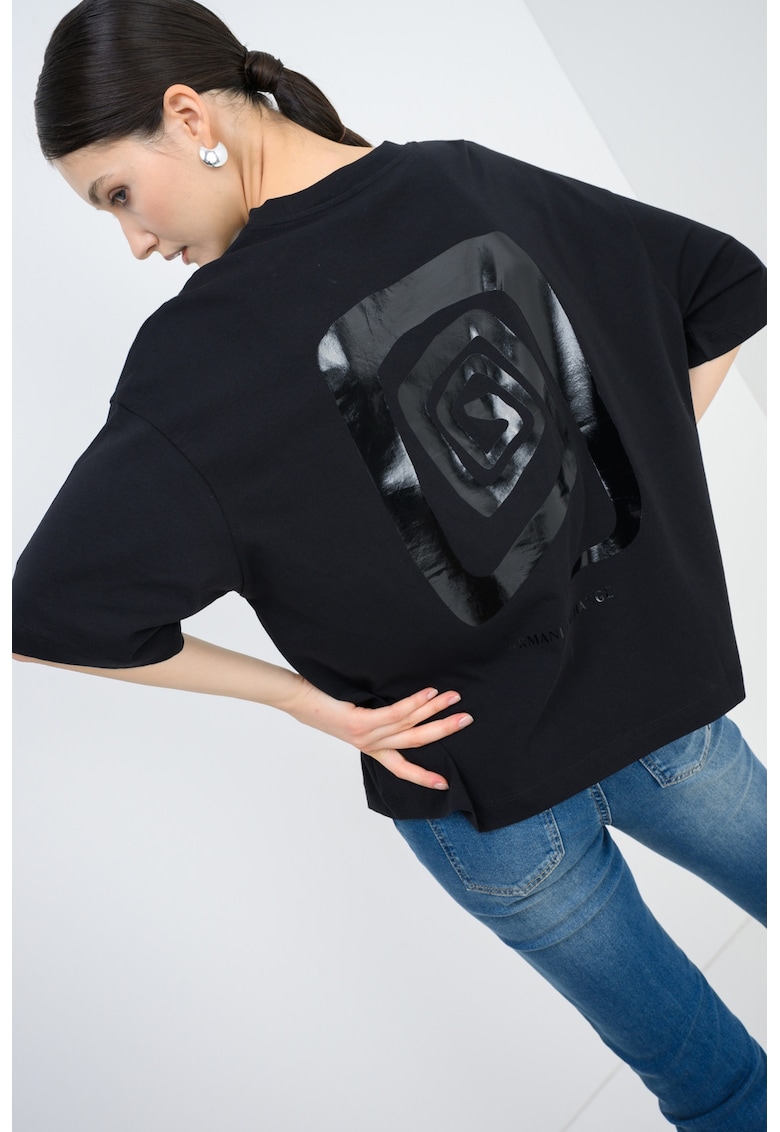 Tricou supradimensionat cu imprimeu pe spate