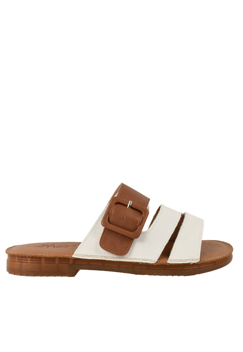 Papuci casual - dama - XA60016B alb - piele naturala