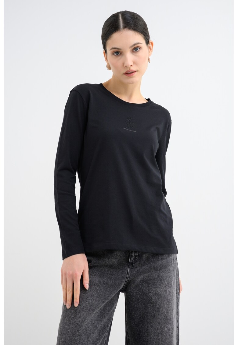 Bluza cu decolteu rotund - Negru