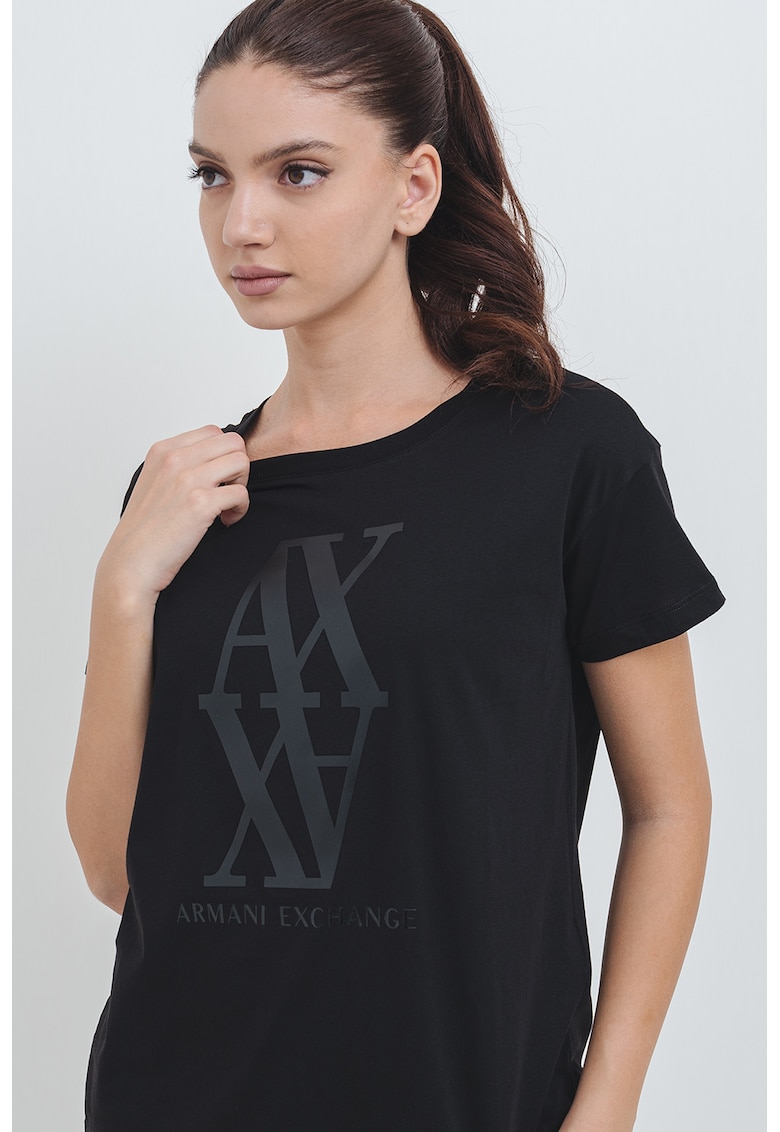 Tricou lejer cu decolteu rotund - Negru