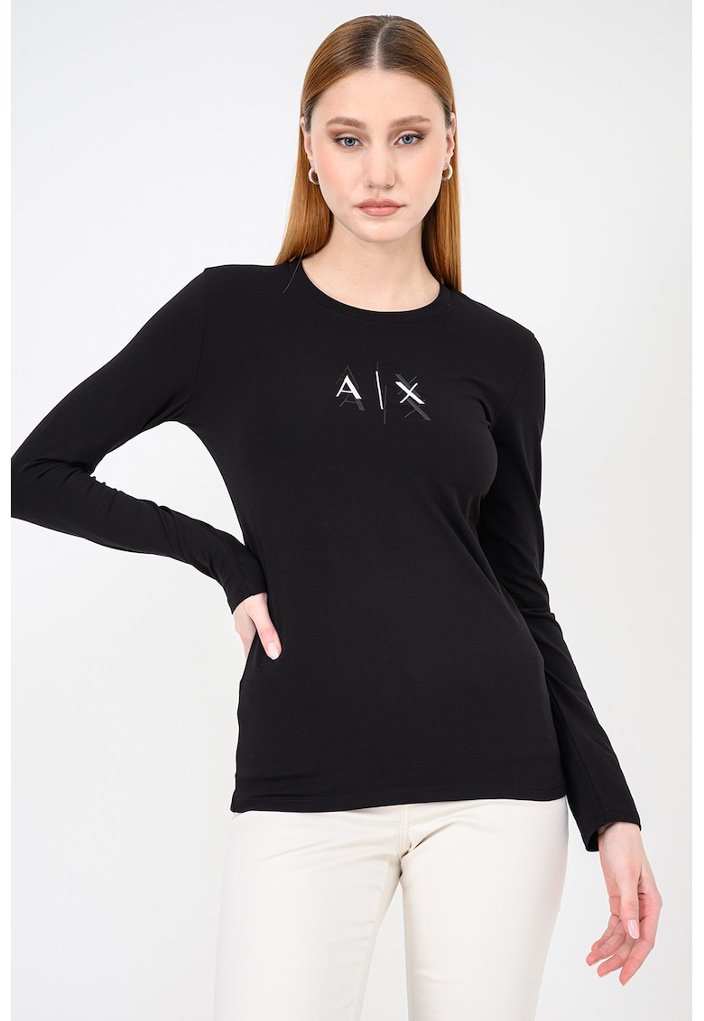 Bluxs din amestec de bumbac cu logo - Alb/Negru