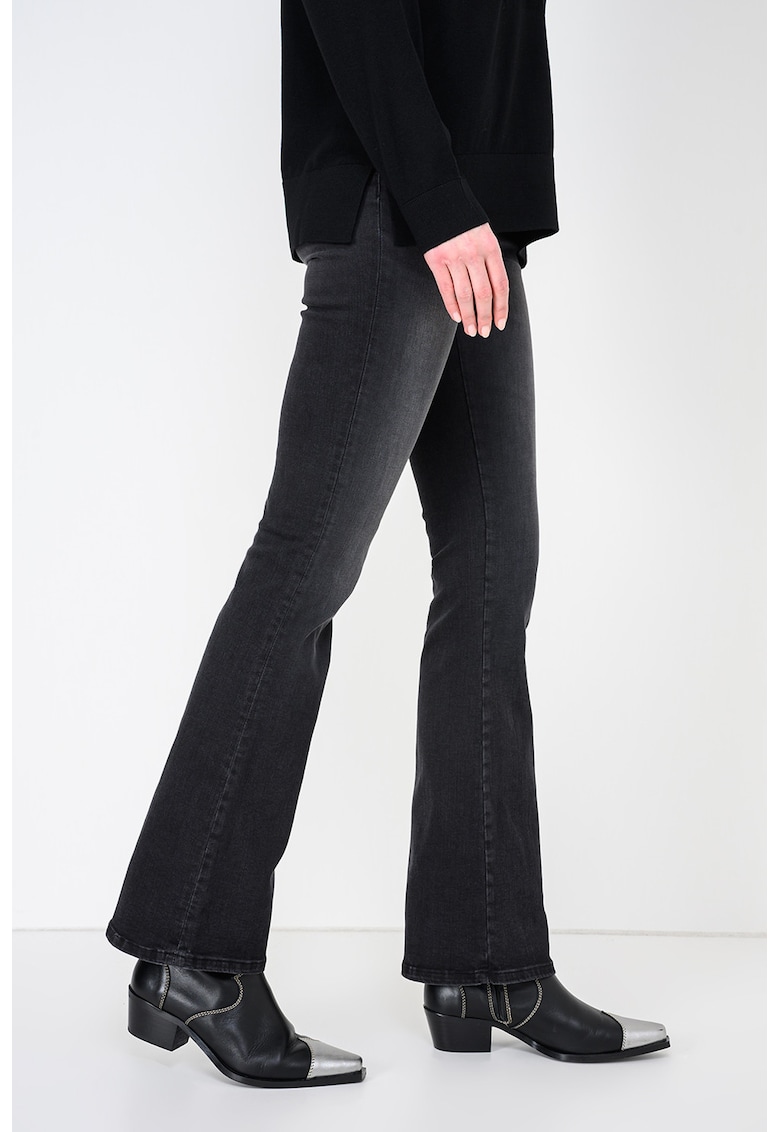 Blugi bootcut cu aspect decolorat