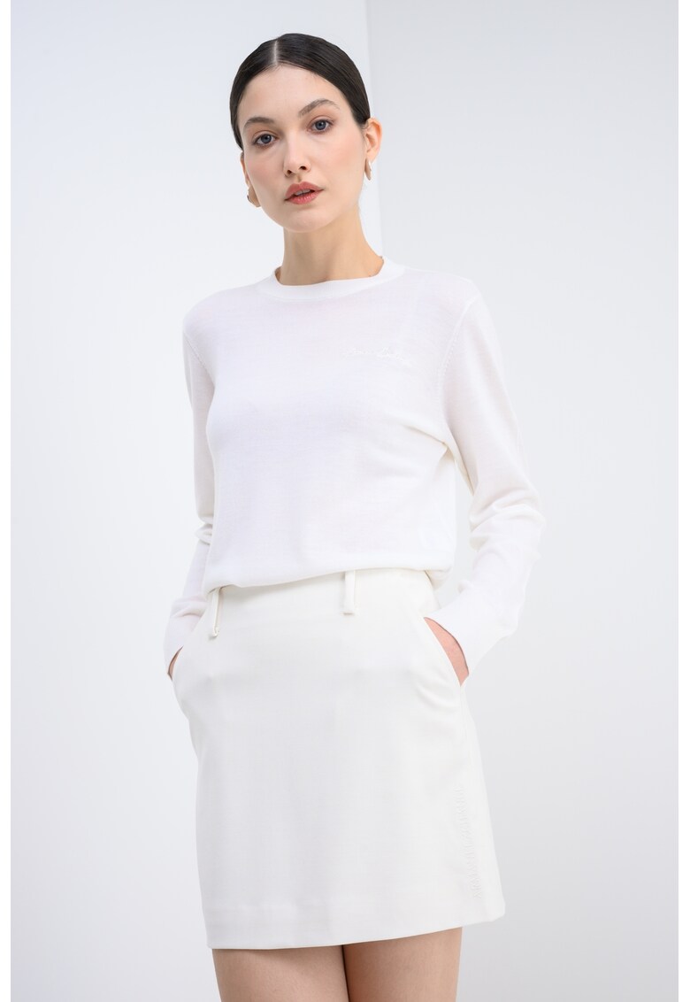 Pulover uni de lana virgina