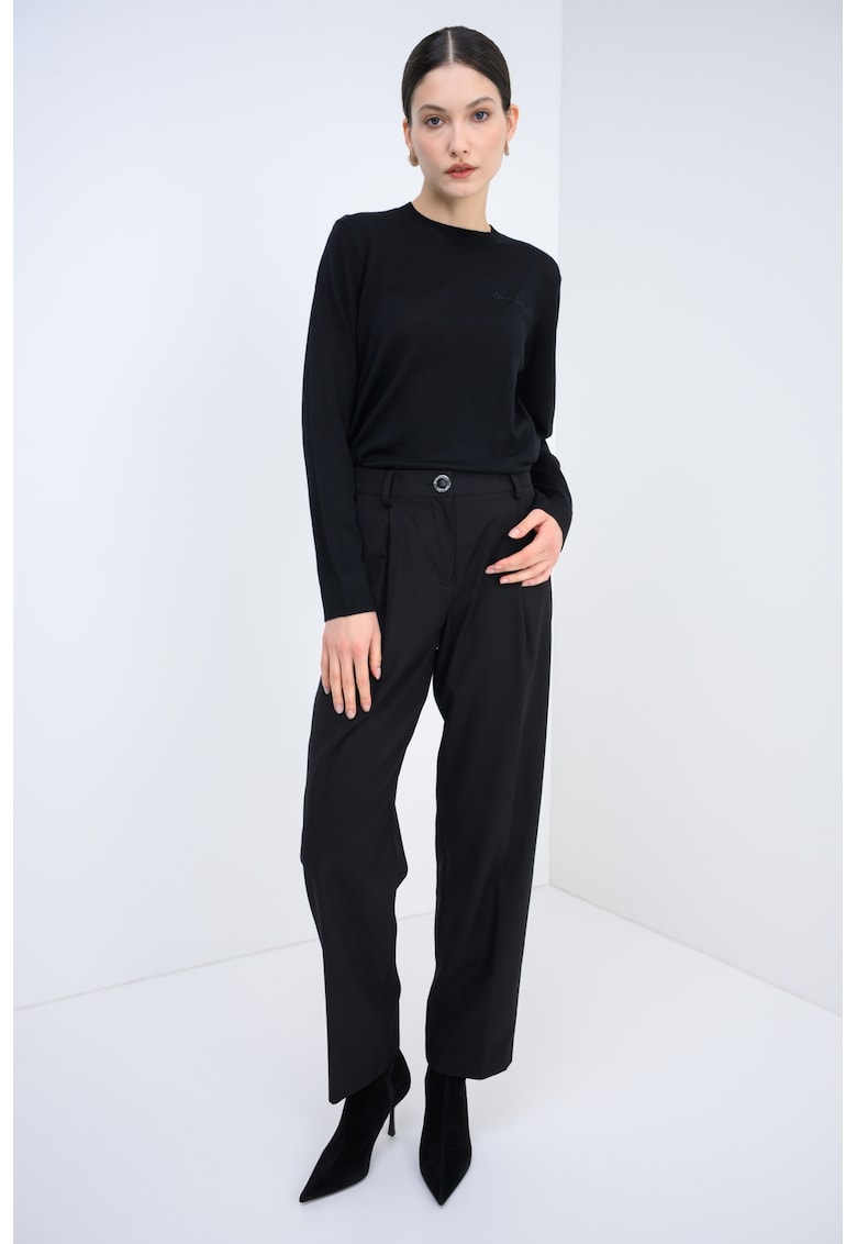 Pulover uni de lana virgina