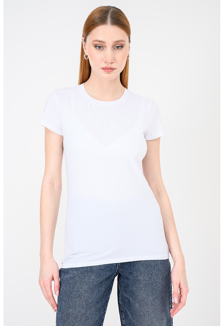 Tricou slim fit - Alb optic