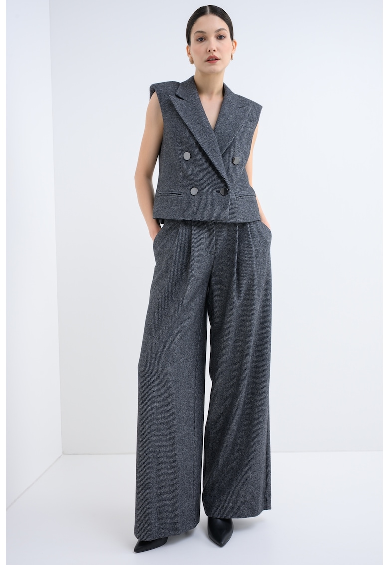 Vesta supradimensionata din amestec de lana virgina