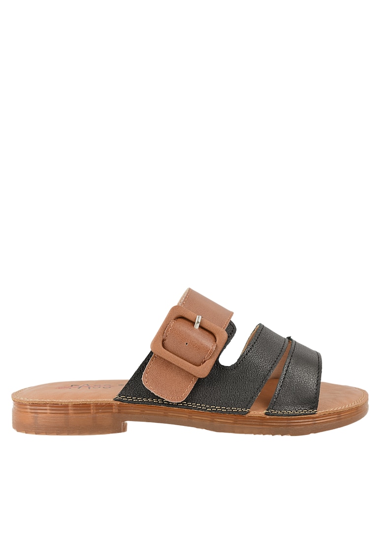 Papuci casual - dama - XA60016A negru - piele naturala