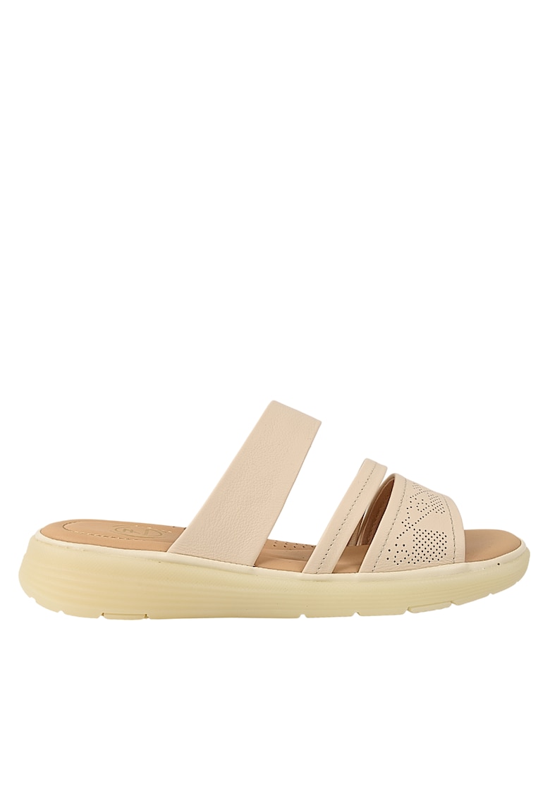 Papuci casual - dama - 33191 crem - piele naturala
