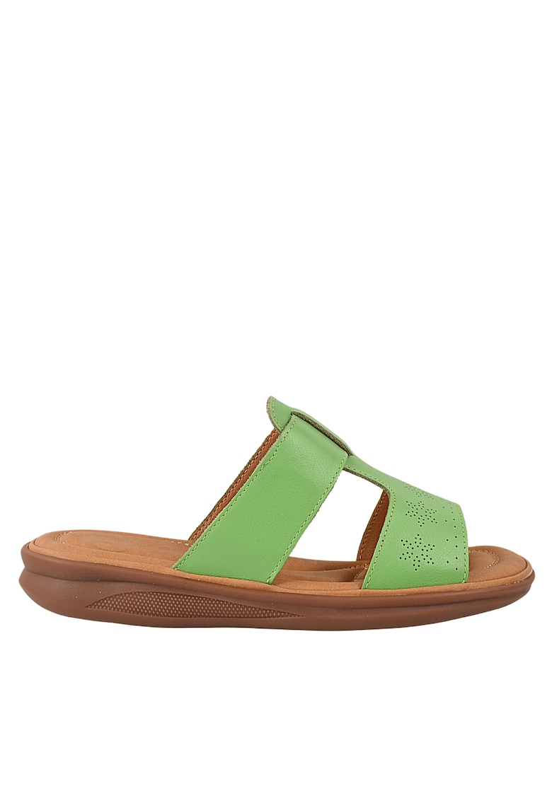 Papuci casual - dama - 50031 verde - piele naturala