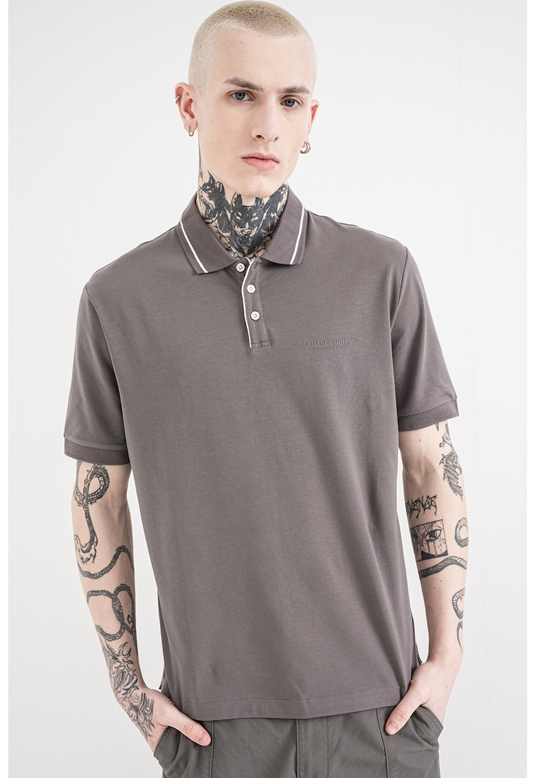 Tricou polo uni - Gri inchis