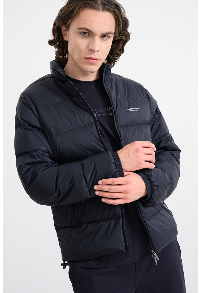 Geaca cu vatelina si guler inalt - Albastru ultramarin