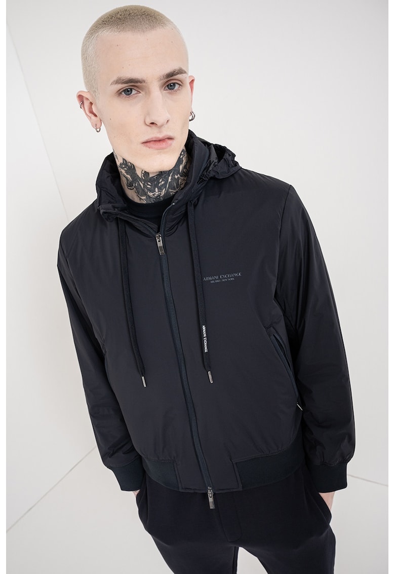 Jacheta cu gluga cu snur - Albastru ultramarin