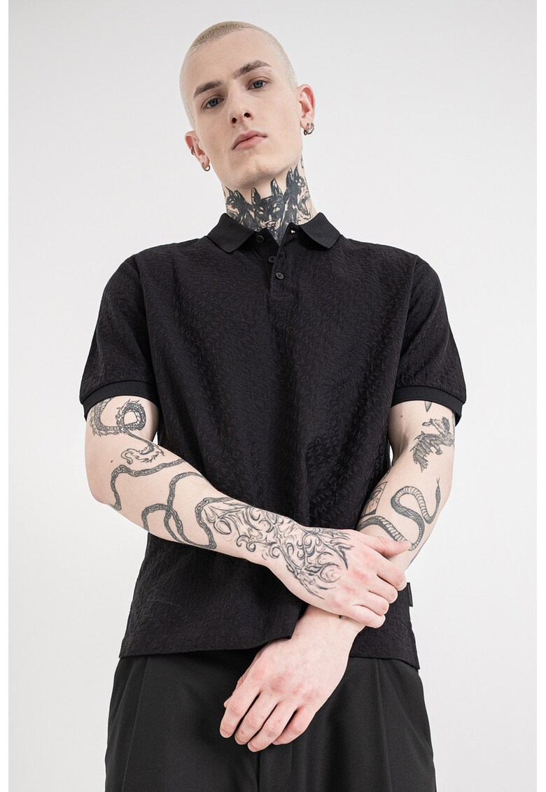 Tricou polo de bumbac cu model