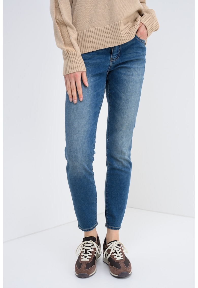 Blugi super skinny cu talie inalta