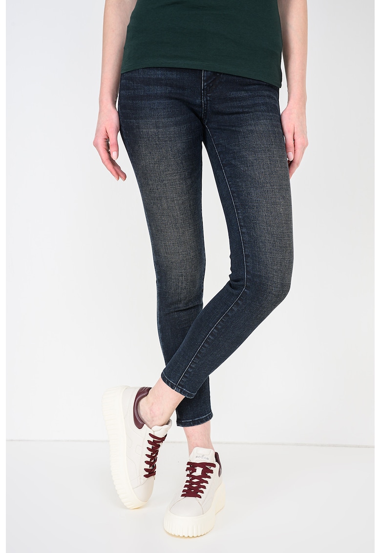 Blugi super skinny cu talie inalta