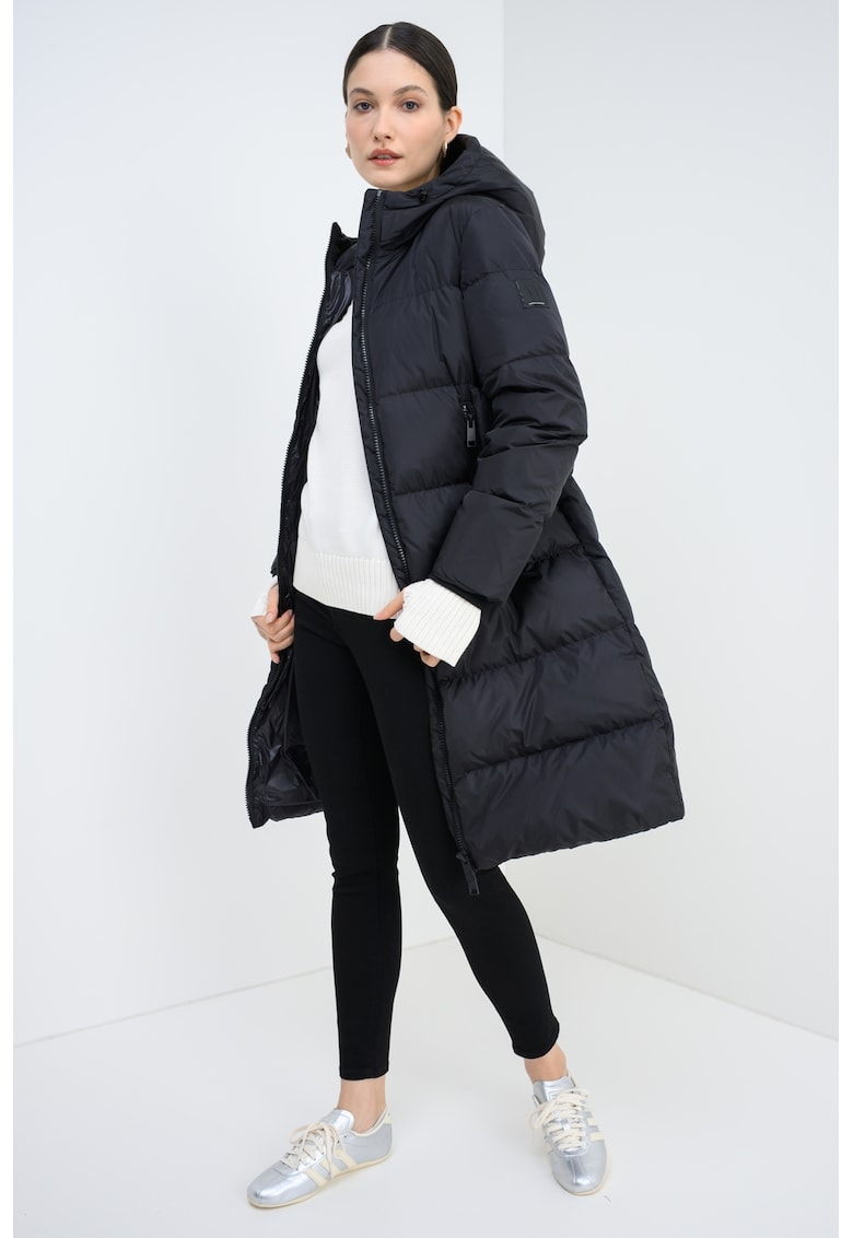Armani Exchange Geaca lunga cu umplutura de puf - Negru
