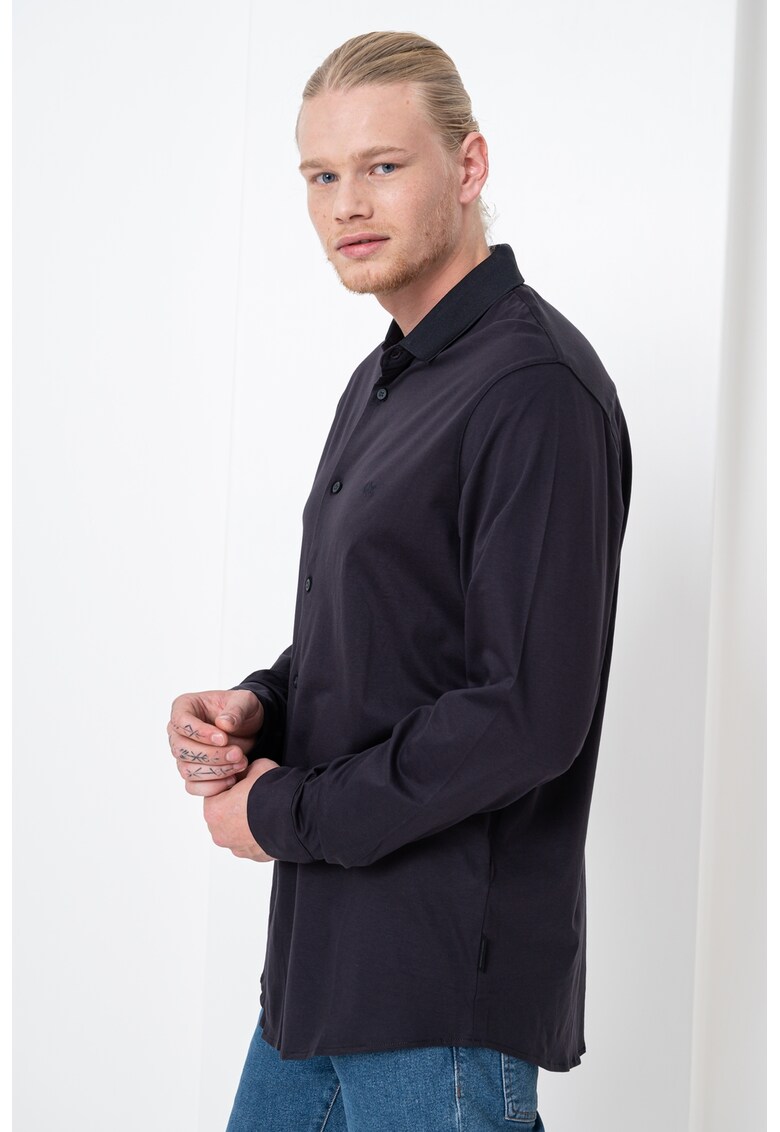 Camasa relaxed fit de bumbac - Gri antracit