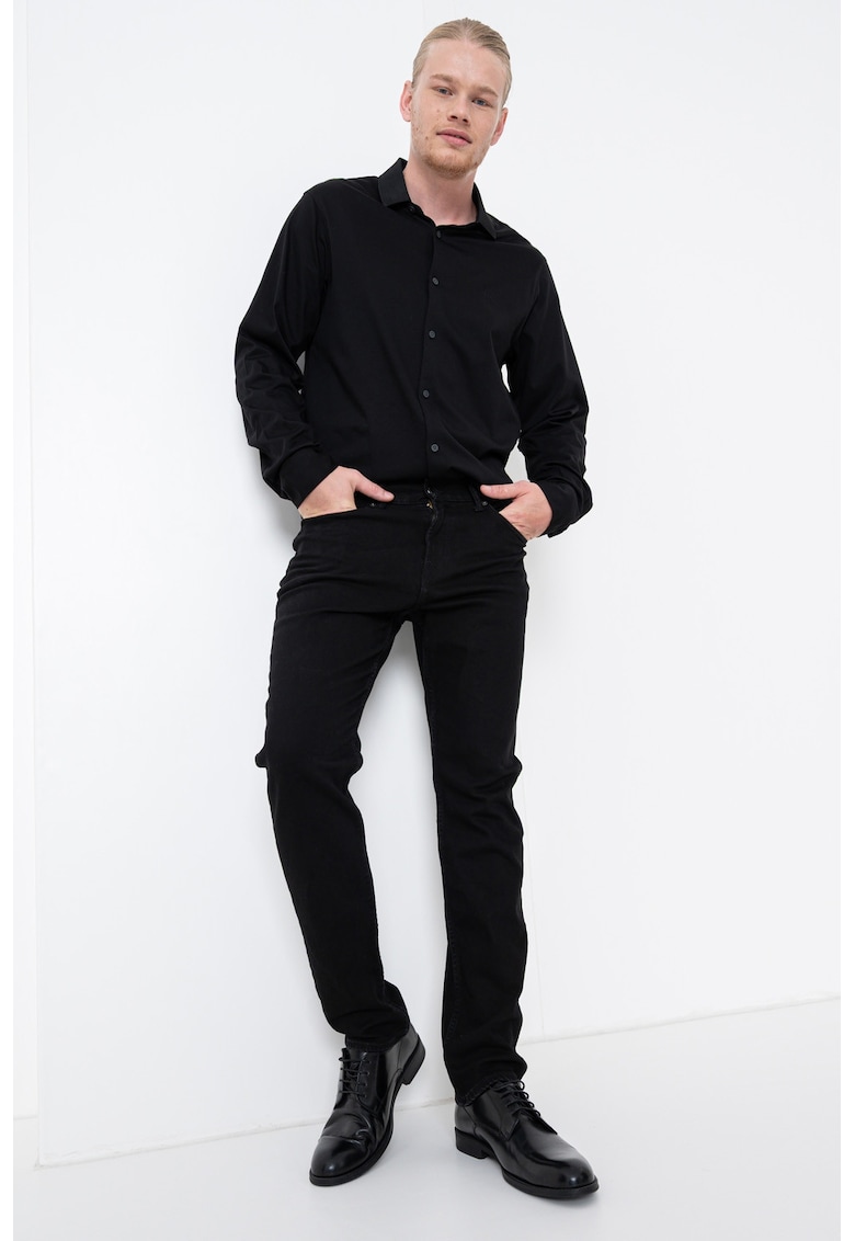 Camasa relaxed fit de bumbac - Negru