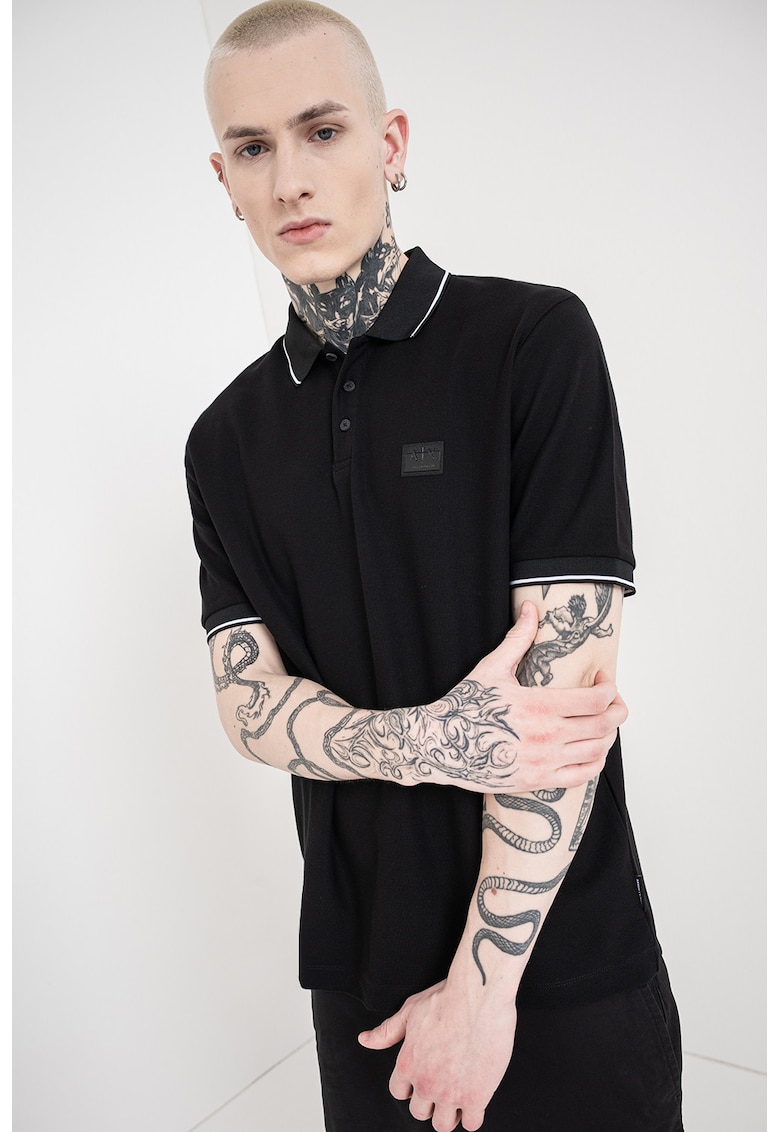 Tricou polo regular fit din pique