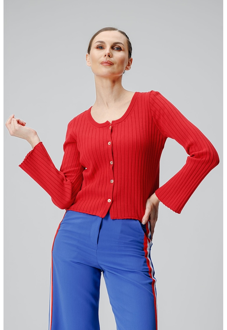 Cardigan uni cu nasturi