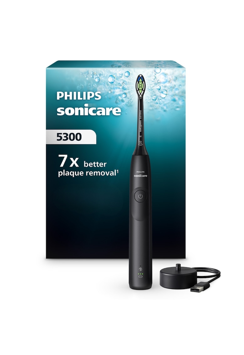 Periuta de dinti electrica HX7101/01 - 62.000 miscari/minut - autonomie 21 zile - 1 mod periere - 2 intensitati - senzor presiune integrat - functia BrushSync - inclus capat de periere Otimal White - negru