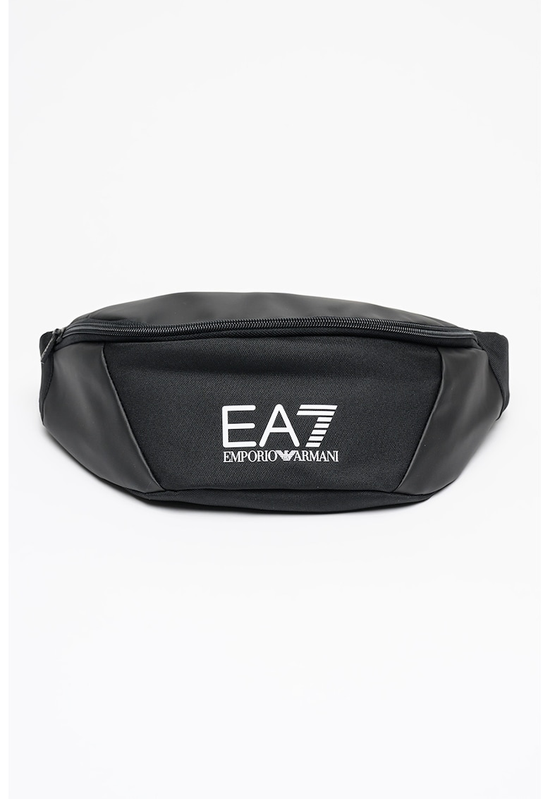 Borseta cu imprimeu logo si bareta ajustabila - Negru/Alb optic