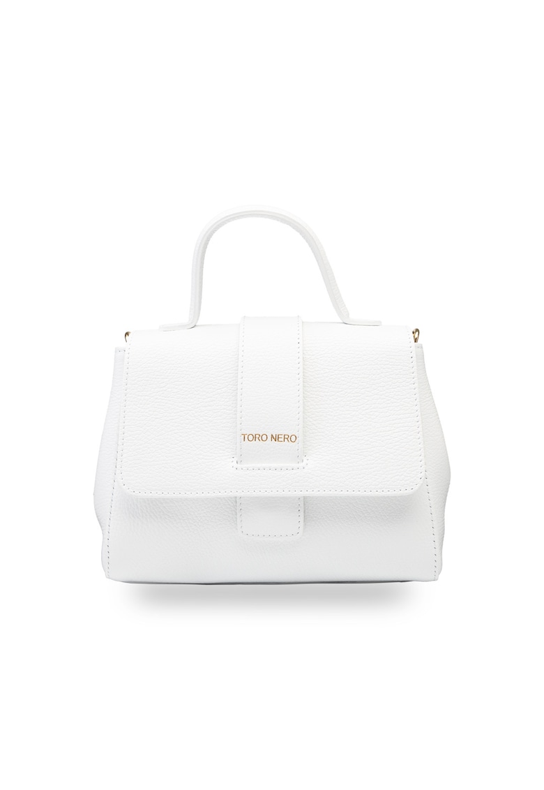 Geanta dama din piele naturala alb Ranya