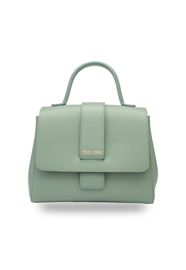 Geanta dama din piele naturala verde salvie Ranya