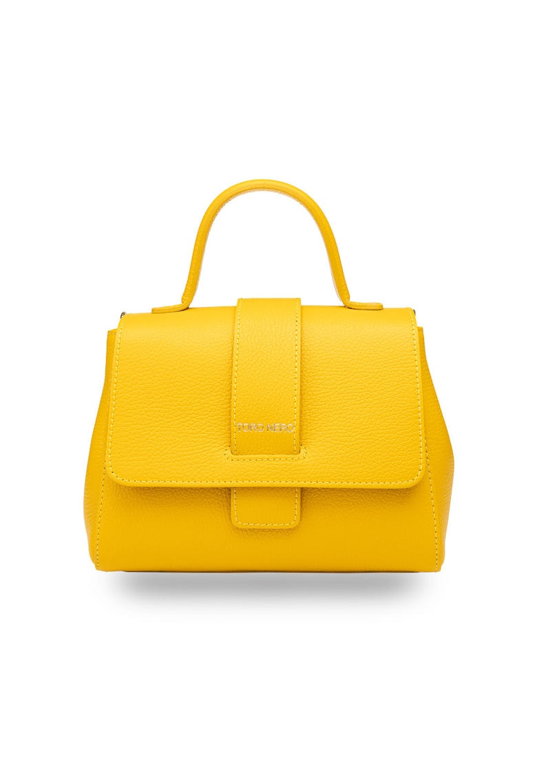 Geanta dama din piele naturala galben Ranya