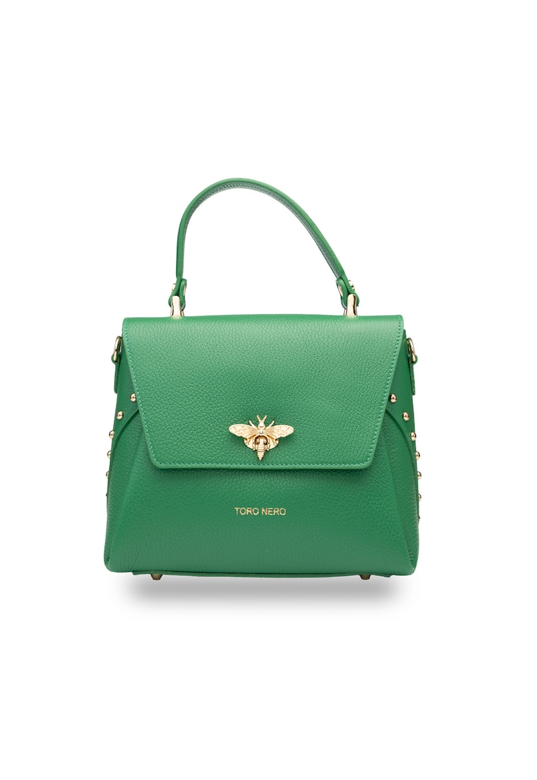 Geanta dama din piele naturala verde Olivia