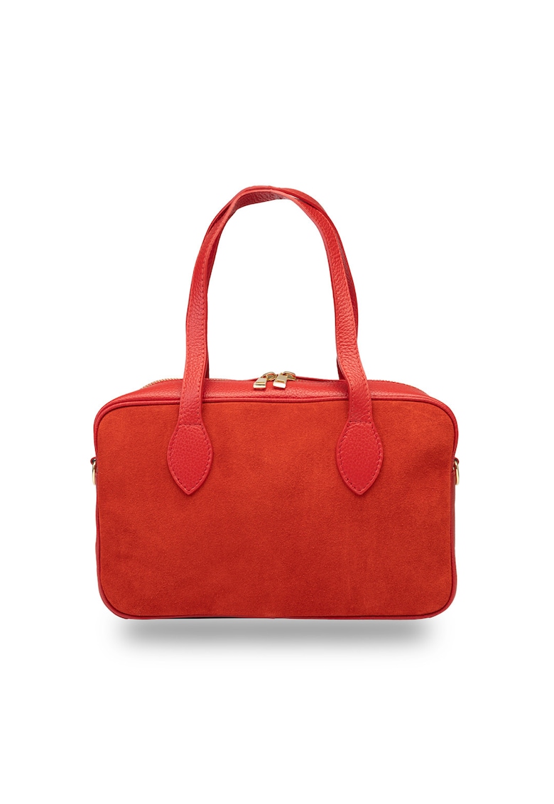 Geanta dama din piele naturala rosu Emilia