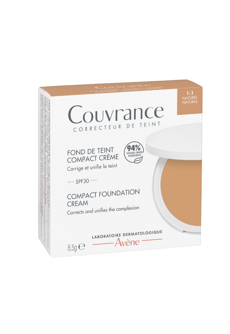 Fond de ten compact cu SPF 30 pentru ten normal si mixt nuanta 1.1 Natural Couvrance - 8.5 g