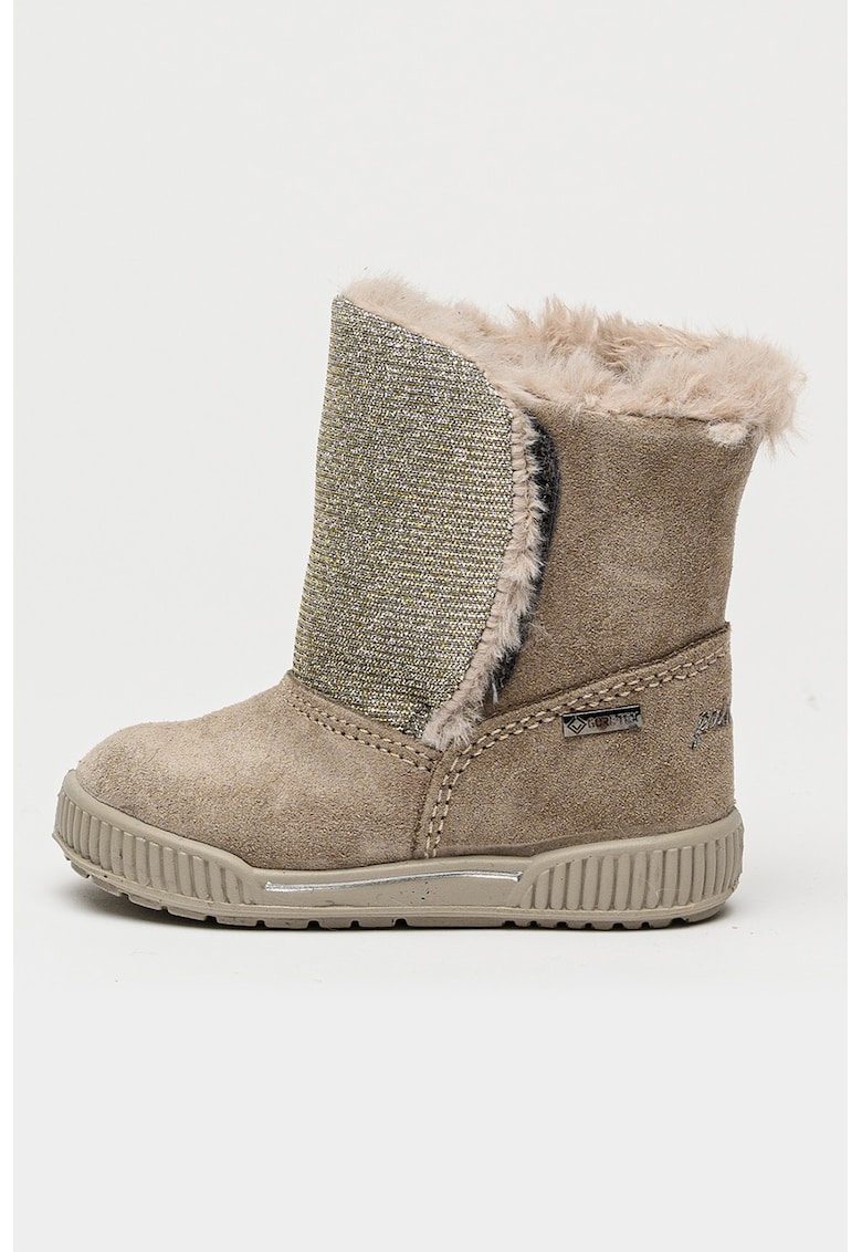 Cizme de piele intoarsa cu particule stralucitoare si tehnologie Gore-Tex