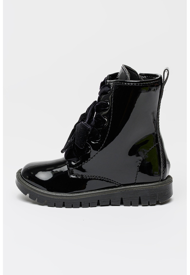 Ghete din piele lacuita cu funda