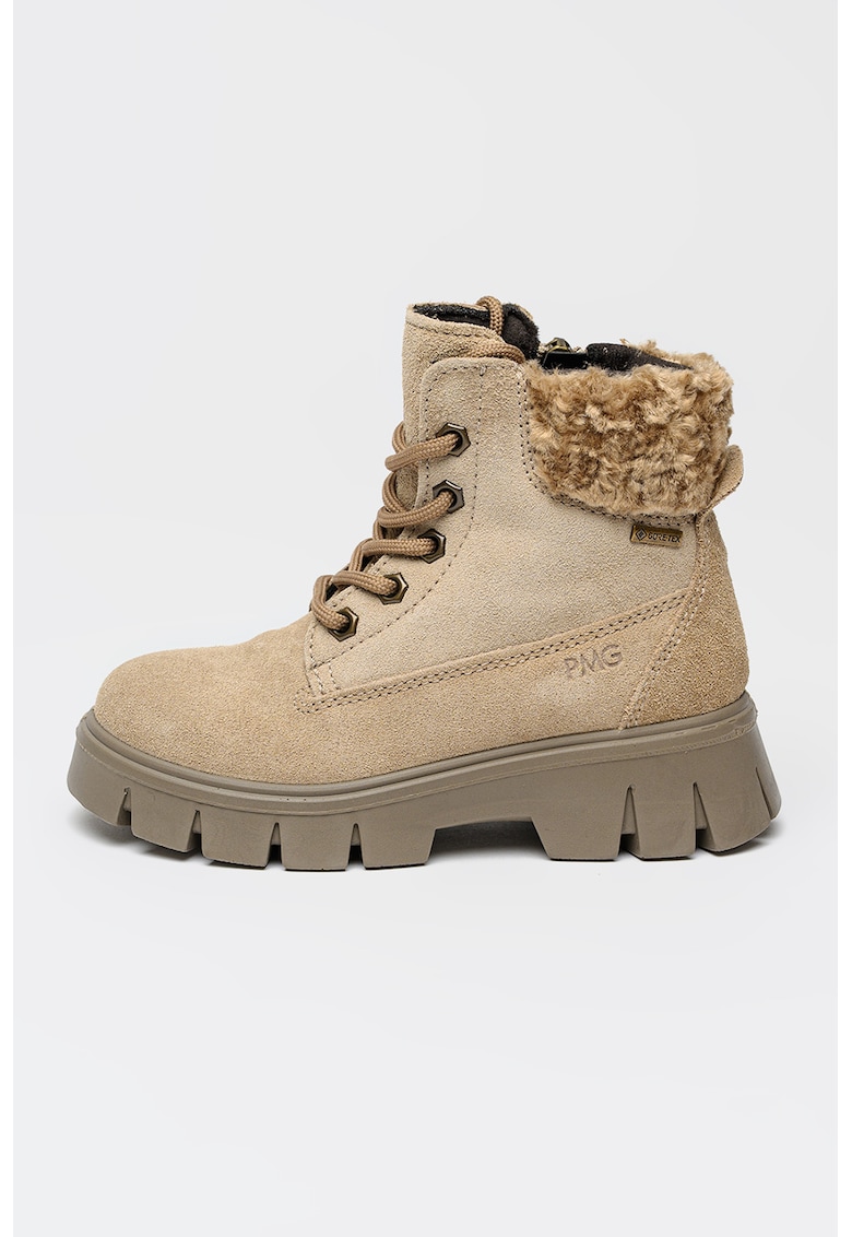 Ghete din piele intoarsa cu blana shearling si tehnologie Gore-Tex