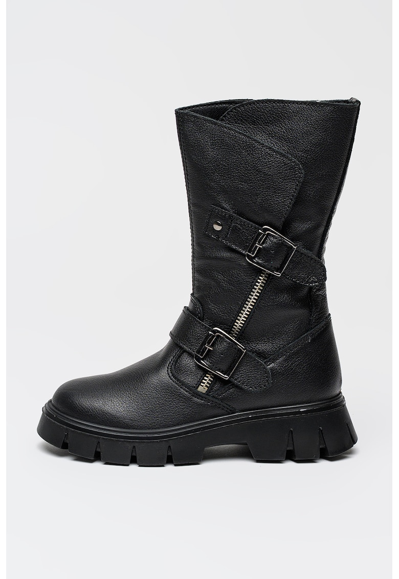 Cizme mid-calf din piele ecologica