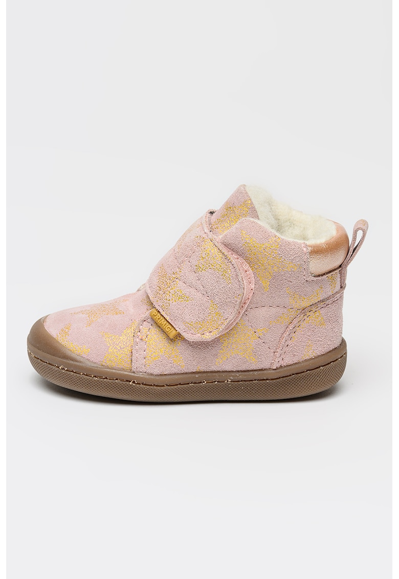 Ghete din piele intoarsa cu bareta velcro