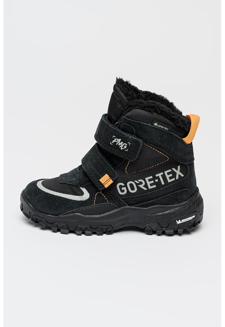 Ghete high-cut cu detalii din piele intoarsa