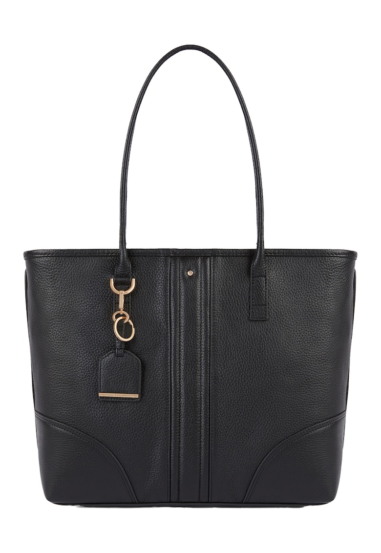 Geanta shopper de piele cu fermoar