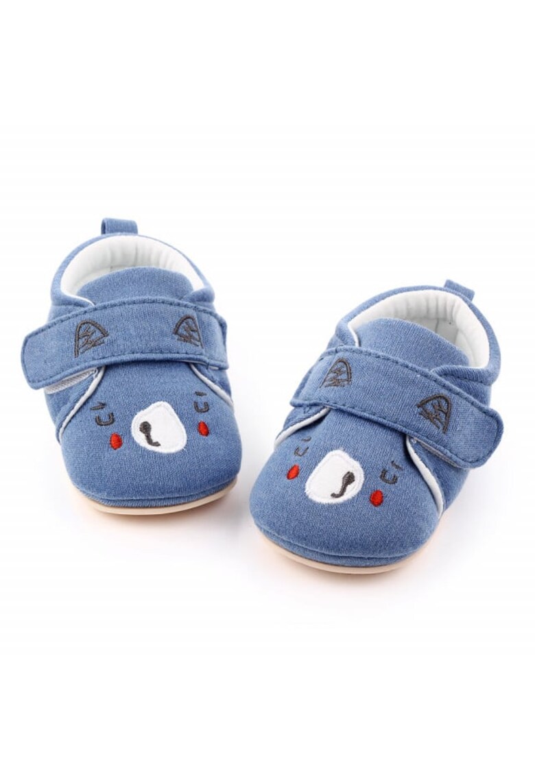 Pantofi Model Teddy - Elegant - Textil - Baieti - Velcro - Albastru - 3-6 luni -
