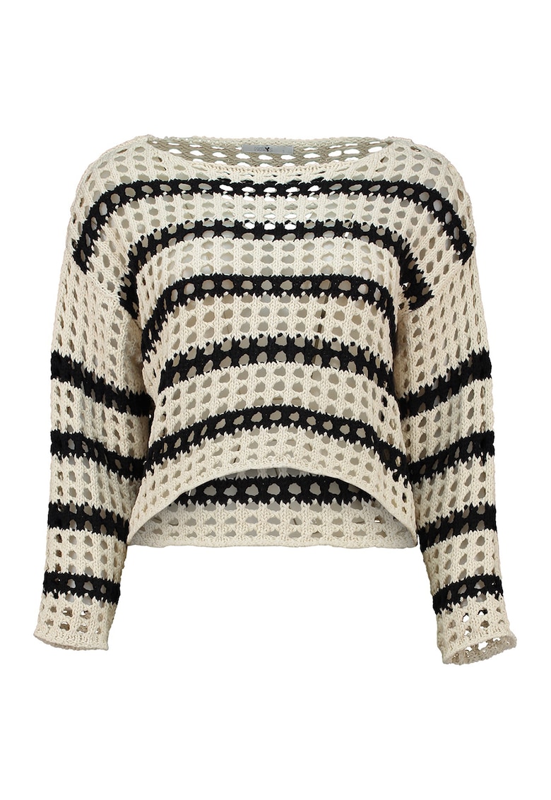 Pulover crop cu model in dungi