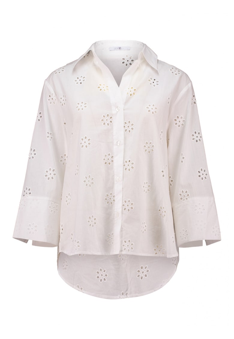 Camasa cu dantela sangallo - Alb