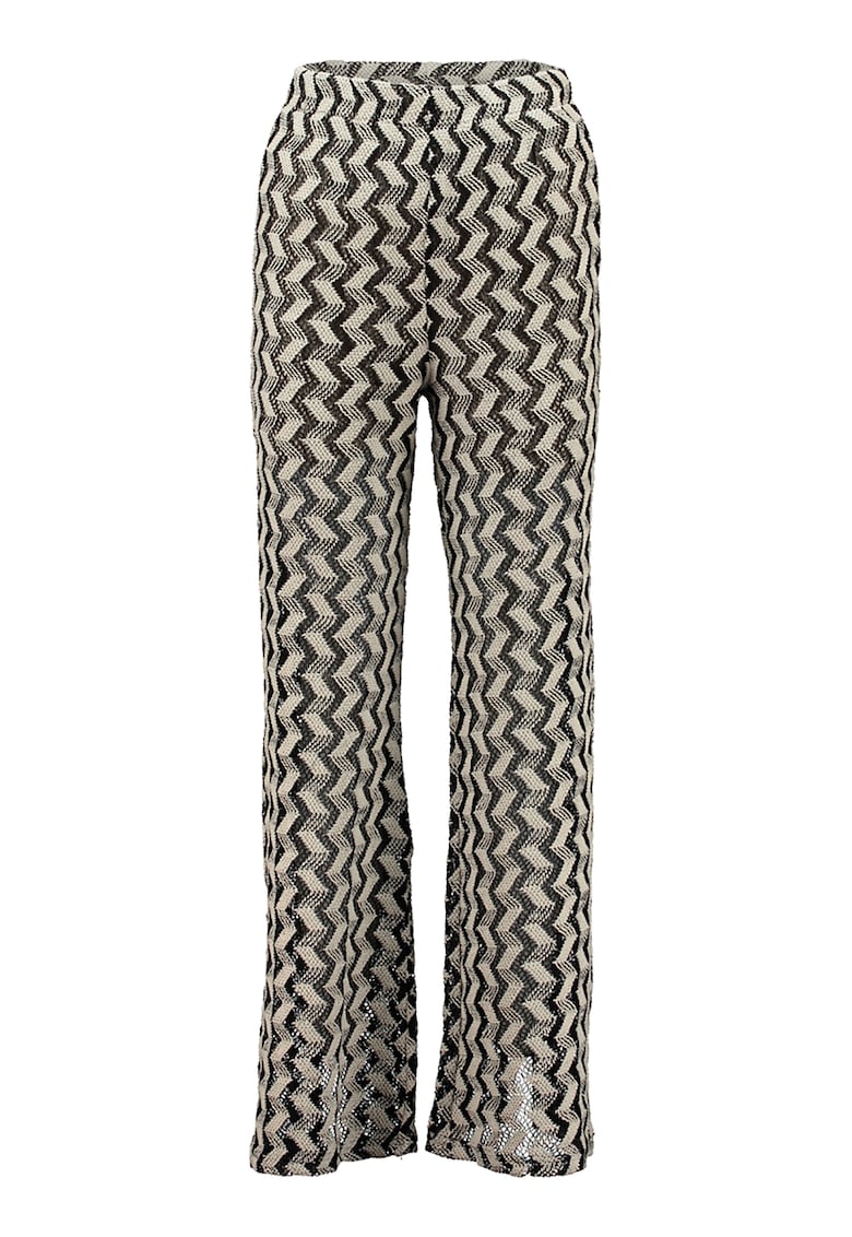 Pantaloni bootcut cu model geometric Pantaloni bootcut cu model geometric