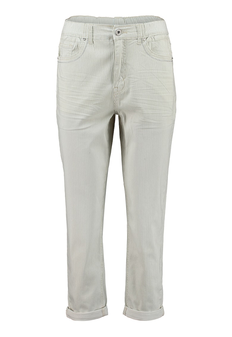 Blugi cu talie inalta si model in dungi