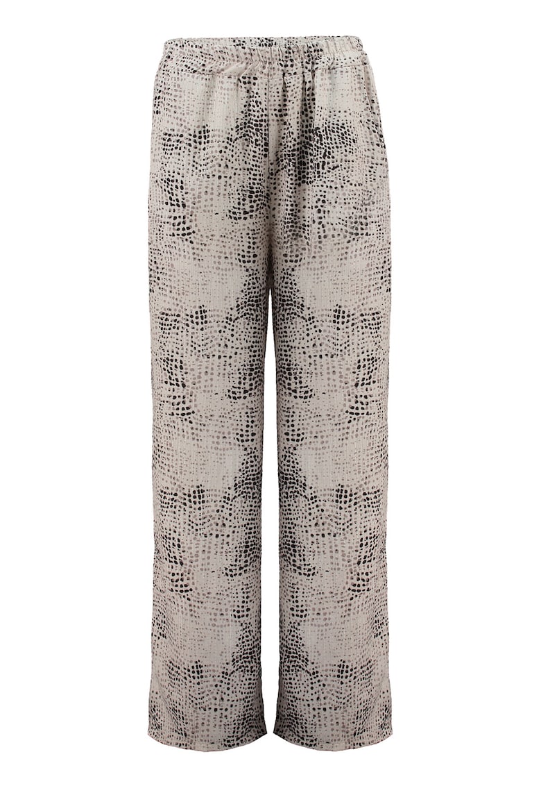 Pantaloni cu imprimeu cu aspect de piele de reptila