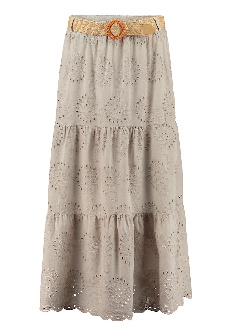 Fusta cu aspect stratificat si broderie