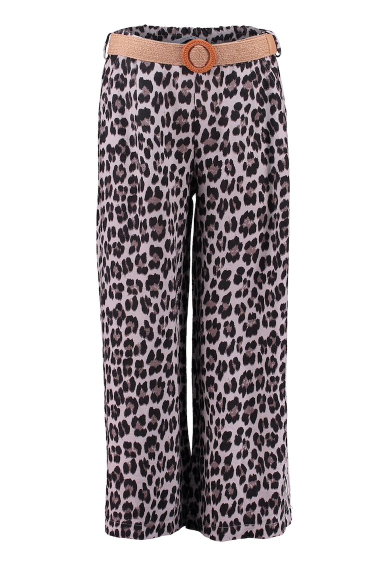 Pantaloni cu croiala ampla si animal print